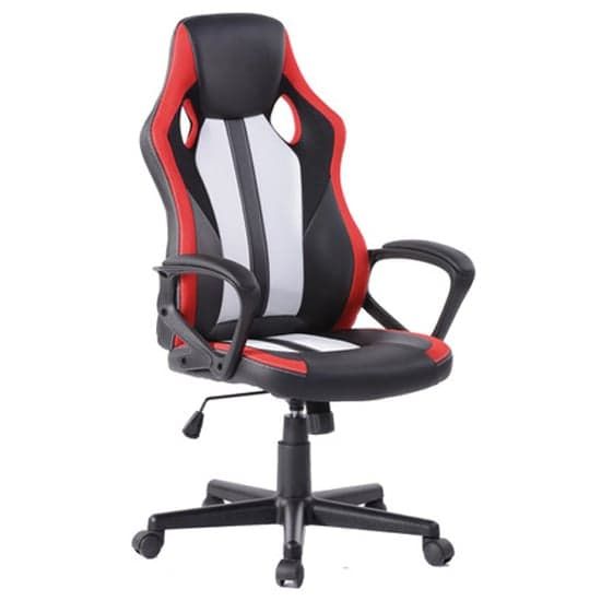 Randolph Faux Leather Gaming Chair In Black And Red | FiF